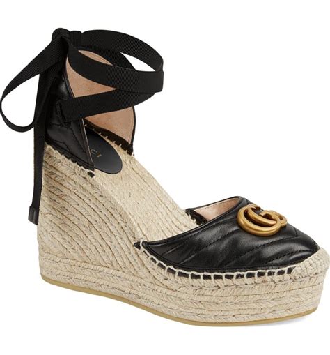 denim gucci espadrilles|gucci espadrille wedges.